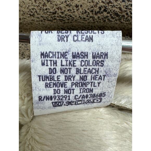 True Grit Jacket Womens Small Tan Fleece Lined Metallic Zip Outerwear Travel USA - Picture 8 of 10